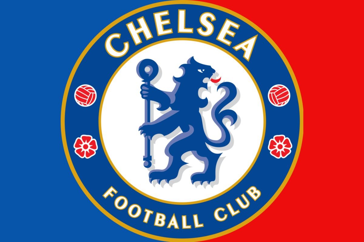 Chelsea fc logo with blue and red background