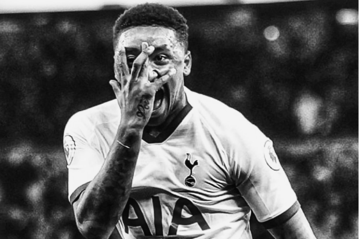 Steven Bergwijn celebrating after scoring a goal for Tottenham Hotspur