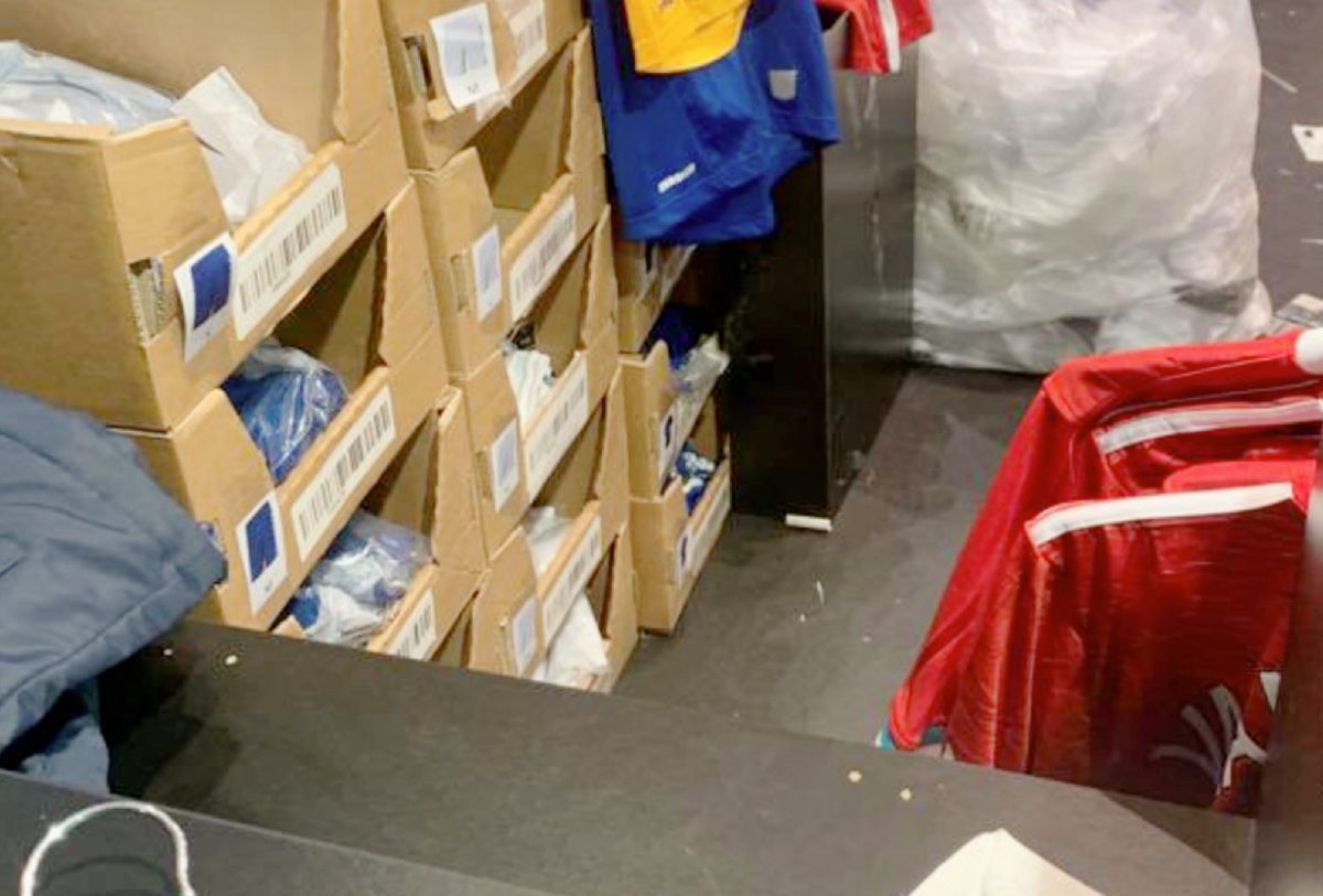 Liverpool home kit for 20_21 season spotted at the Everton store