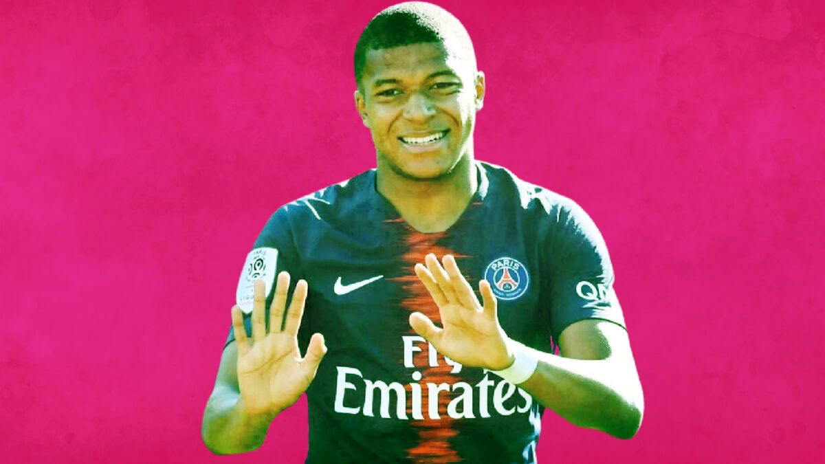 Kylian Mbappe in PSG kit