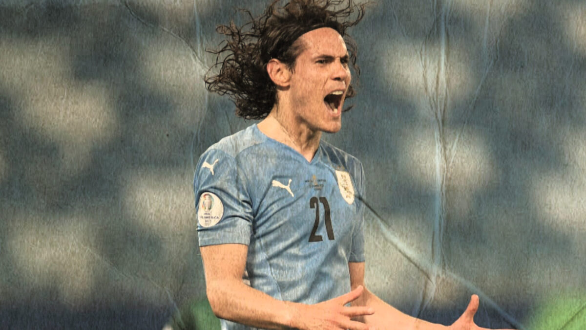 Edinson Cavani launches into passionate celebration after scoring a goal against Bolivia