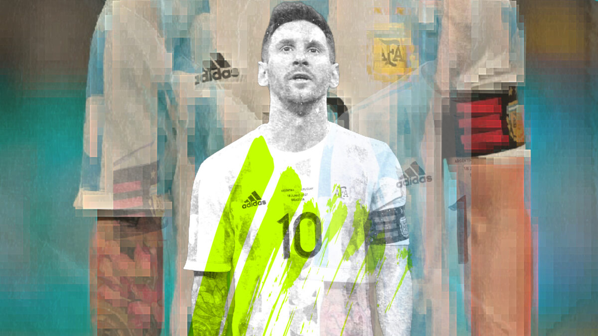 Lionel Messi looking the business during the game against Uruguay