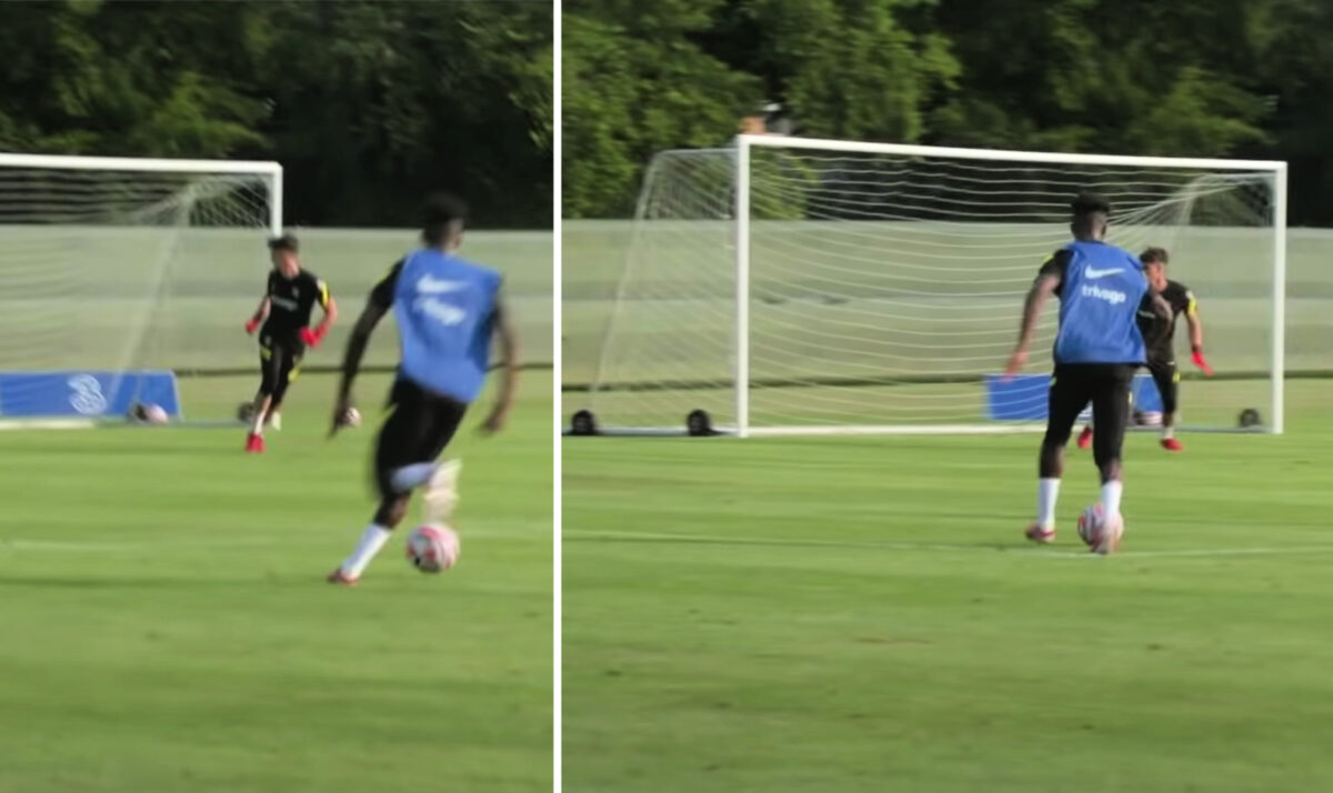 Callum Hudson-Odoi scores a peach of a goal from left flank during training match