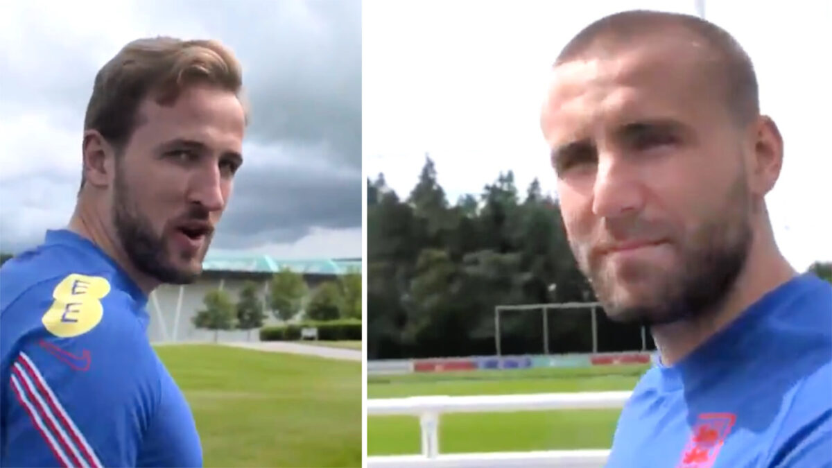 Harry Kane caught on camera calling Luke Shaw 'Shawberto'