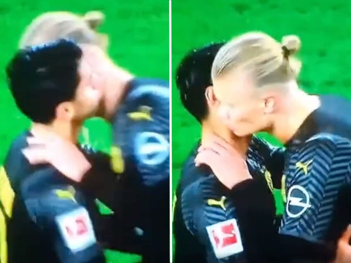 Erling Haaland and Mahmoud Dahoud celebration