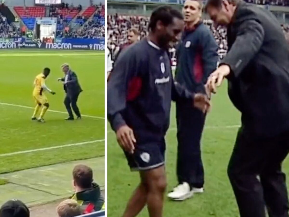 Sam Allardyce and Jay-Jay Okocha dancing celebration, now and then