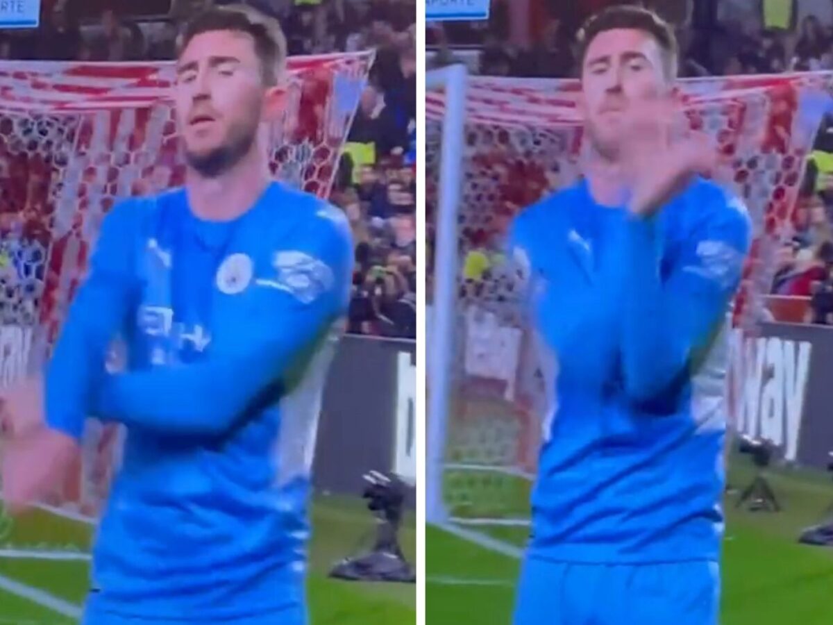 Aymeric Laporte pulls off wacky arm celebration