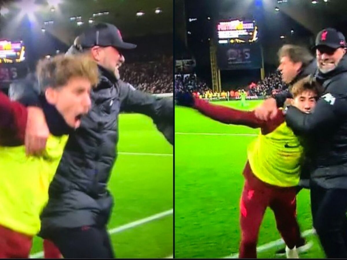 Kostas Tsimikas went wild after Divock Origi's winner v Wolves