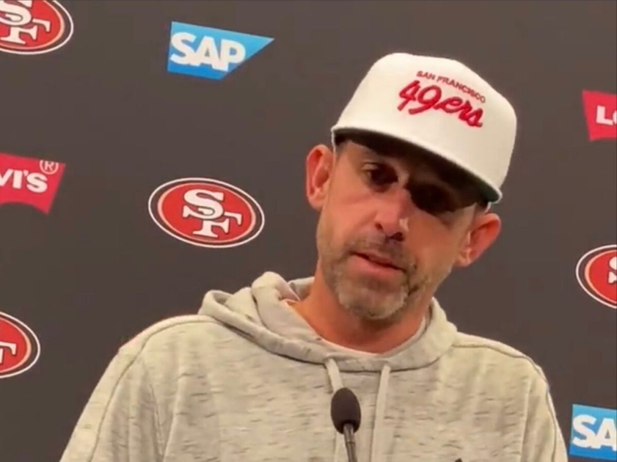 San Francisco 49ers coach Kyle Shanahan spotted rocking Leeds United hoodie