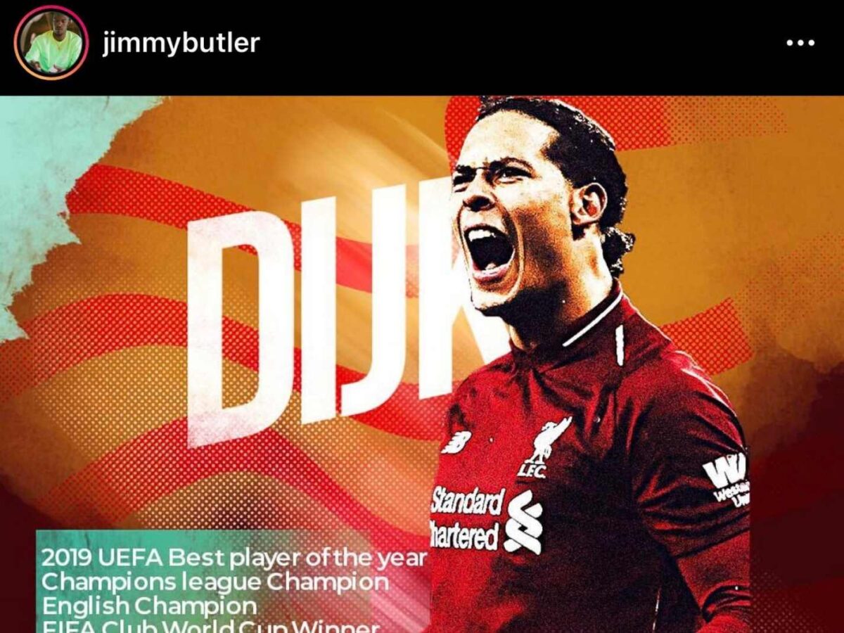 NBA star Jimmy Butler shouts out Virgil Van Dijk