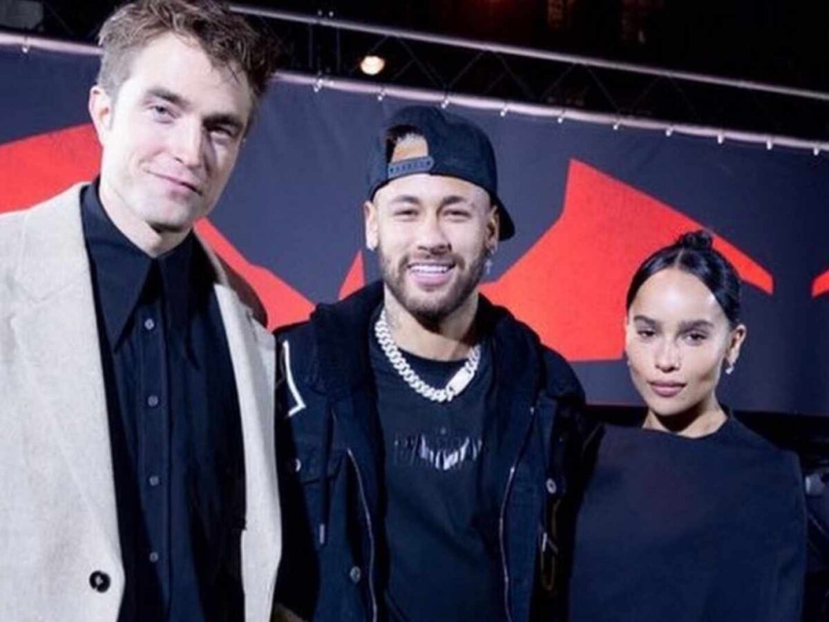 Neymar with Robert Pattinson and Zoe Kravitz