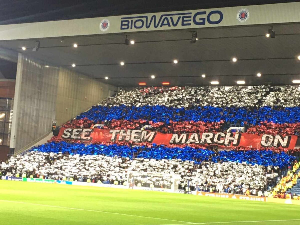 Rangers fans at Ibrox