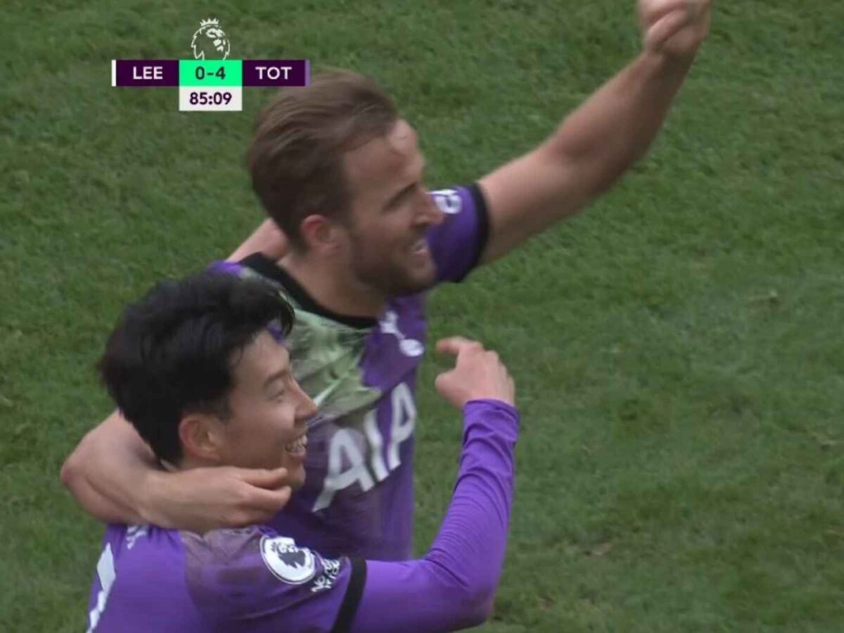 Son Heung-min and Harry Kane against Leeds United