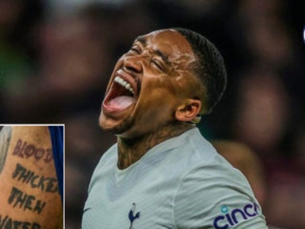 Steven Bergwijn has got a misspelled tattoo on his thigh