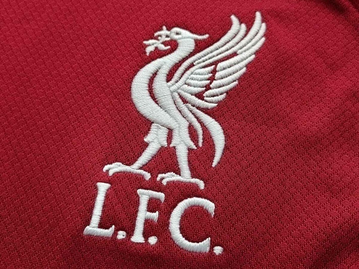 The Liverpool logo as seen on the new home kit for 2223 season