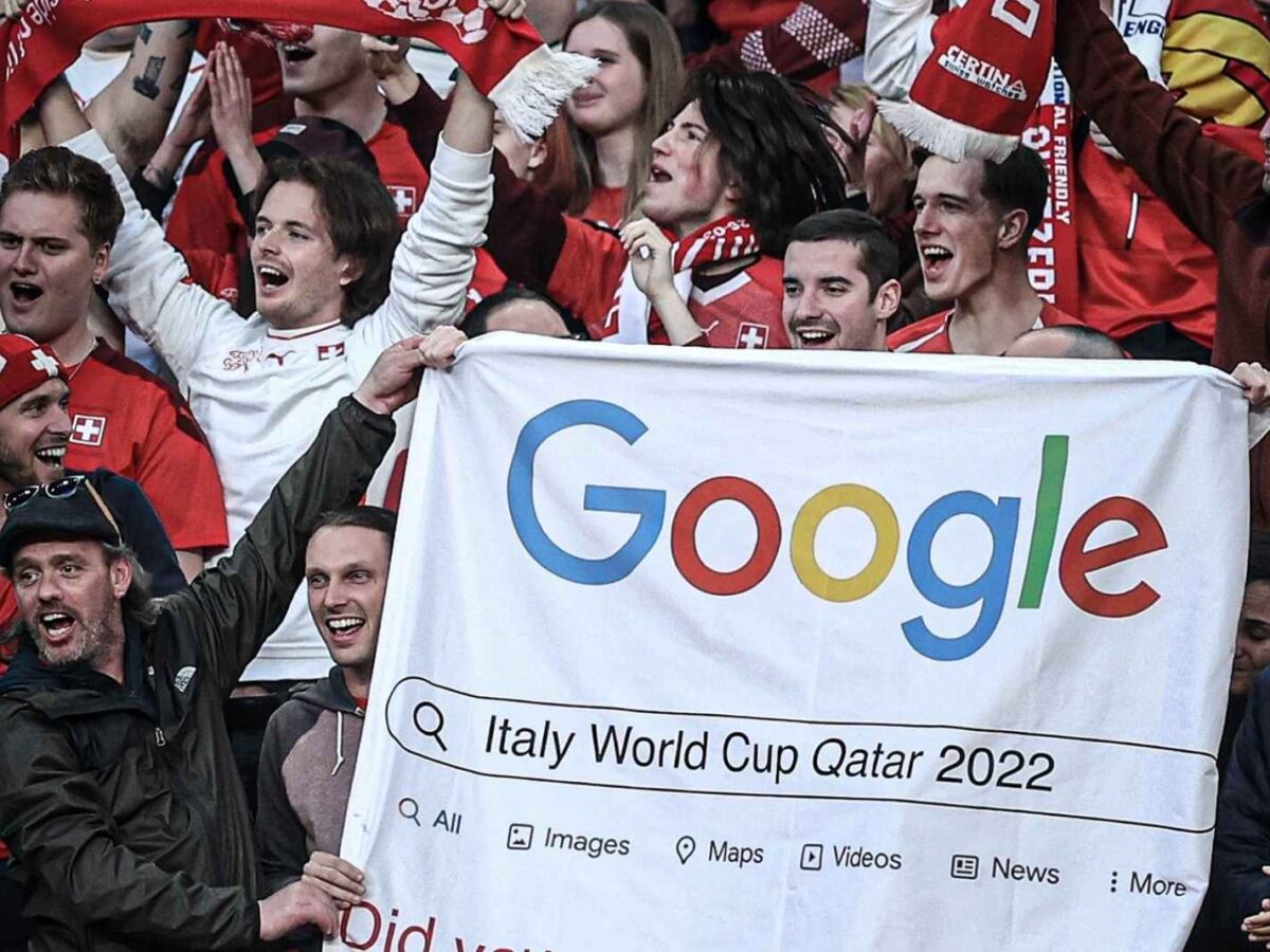 Switzerland fans unfurl banner mocking Italy during friendly against England