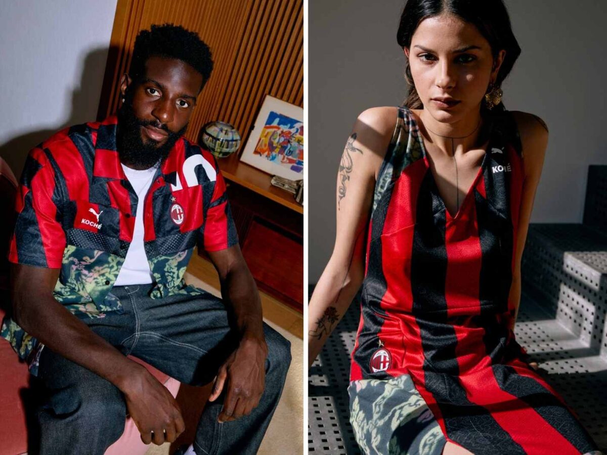 Tiémoué Bakayoko and Laura Fusetti model new collection from AC Milan and Puma