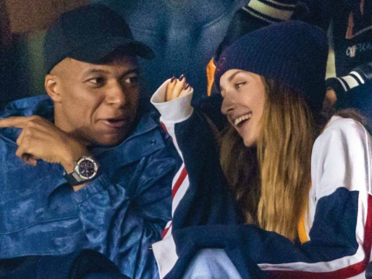 Kylian Mbappe and Emma Smet at Parc Des Princes