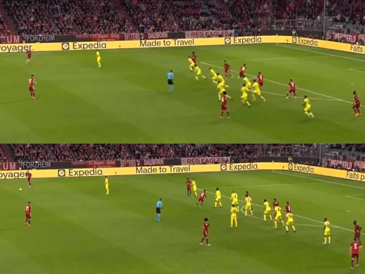 Villarreal offside trap against Bayern