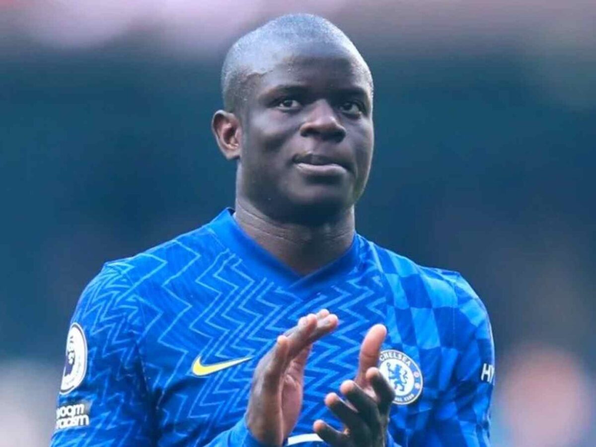 In this image - N'Golo Kante clapping during a Chelsea game