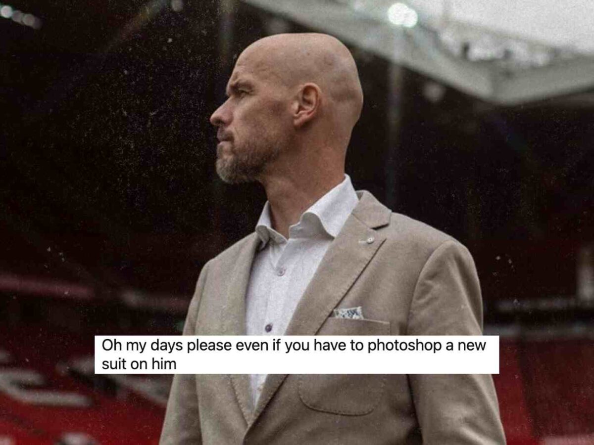 Erik ten Hag in his beloved beige suit.