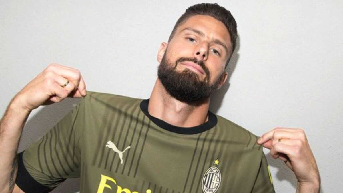 Olivier Giroud rocks new AC Milan third kit for 2223 season