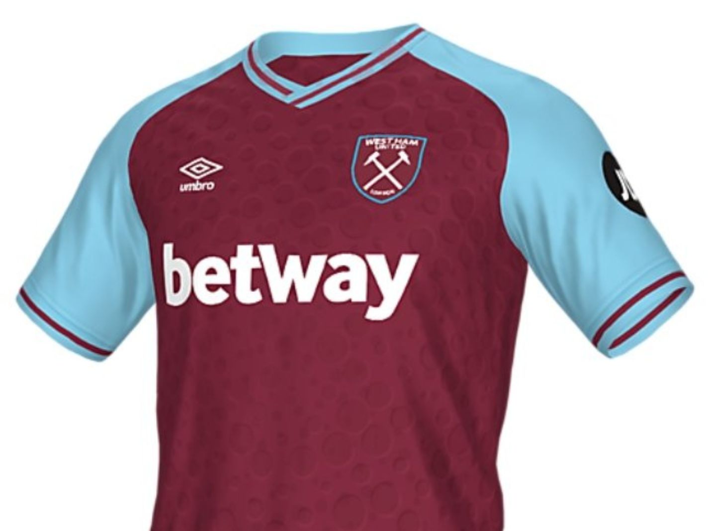 Leaked Images of 23/24 West Ham Home Kit Show Bubbles Pattern in Full