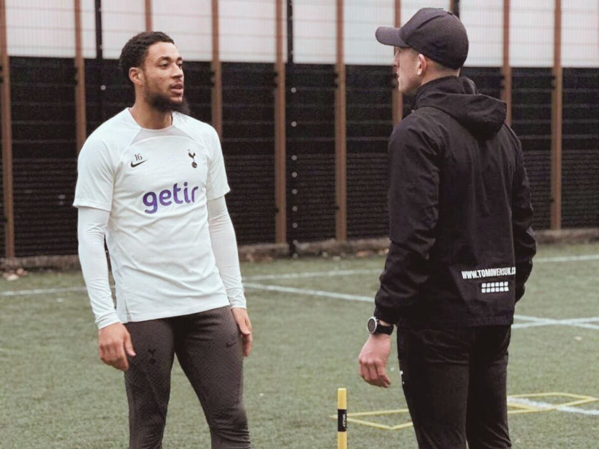 Arnaut Danjuma rocking a Tottenham training kit during recent workout