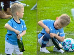 Was Phil Foden’s 5-Year-Old Son Really Trying to Drink Champagne