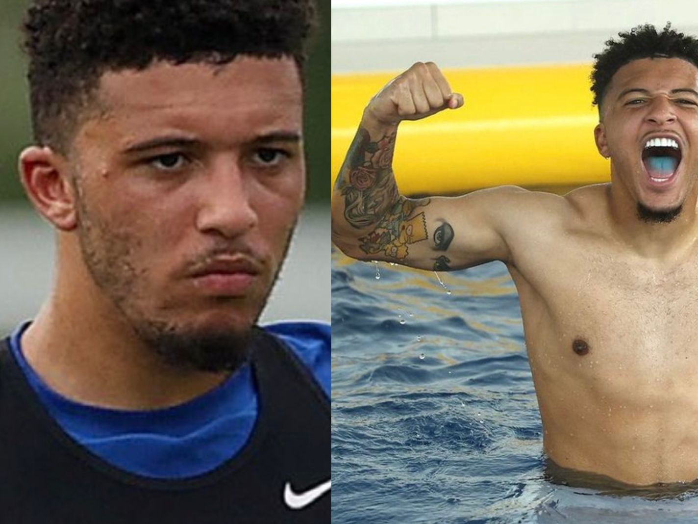 Jadon Sancho’s Arm Tattoos Capture Family Pride on the Left to Homer Simpson on the Right